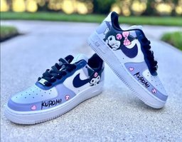 Custom Air Force 1 Baby Blue Kuromi Pattern - view 4