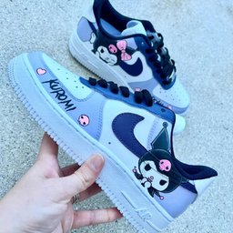Custom Air Force 1 Baby Blue Kuromi Pattern - view 5
