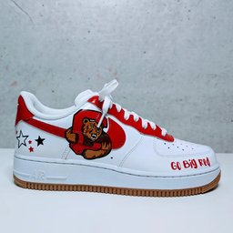 Custom Air Force 1 White Red Cornell Theme Stars - view 4