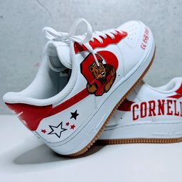 Custom Air Force 1 White Red Cornell Theme Stars - view 5