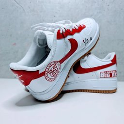 Custom Air Force 1 White Red Cornell Theme Stars - view 6