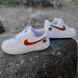 Custom Air Force 1 White Red With Eagle Design - view 2