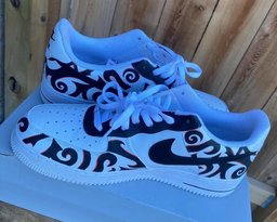 Custom Air Force 1 White Black Pattern - view 2