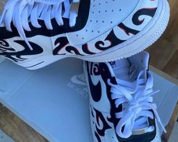 Custom Air Force 1 White Black Pattern - view 3