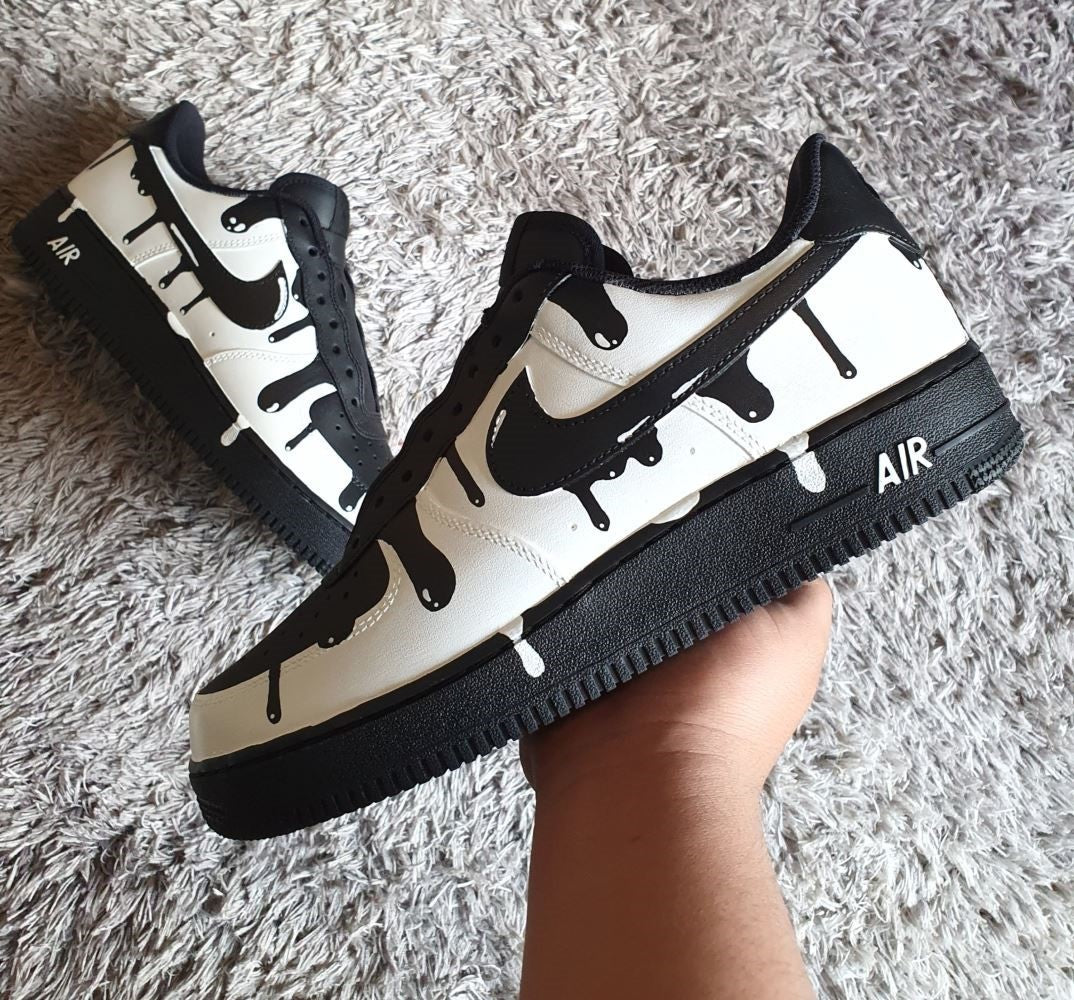 Black White Drip Custom Air Force 1