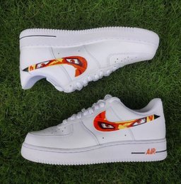 Custom Air Force 1 White Anime Eyes Design - view 2