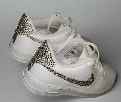 Custom Air Force 1 White With Gold Rhinestones