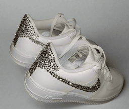 Custom Air Force 1 White With Gold Rhinestones