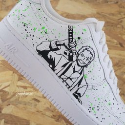 Custom Air Force 1 White Anime Spray - paint Design - view 2