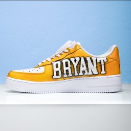 Custom Air Force 1 Yellow White Lakers And Kobe Bryant Design - view 3