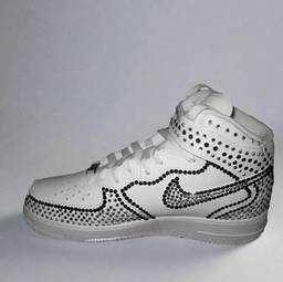 Custom Air Force 1 White Studded Rhinestones Design