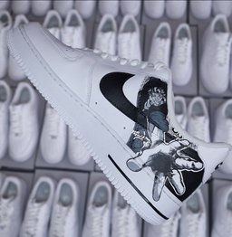 Custom Air Force 1 White Graphic And Snake Print
