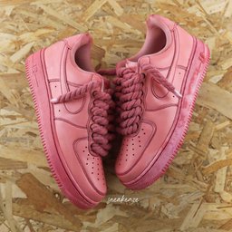 Custom Air Force 1 Baby Pink Braided Laces - view 2