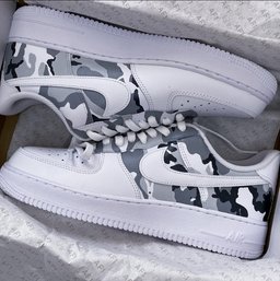 Custom Air Force 1 White Camouflage Pattern