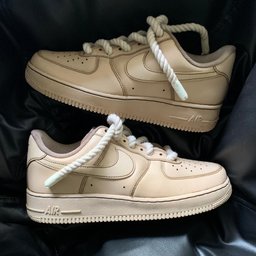 Custom Air Force 1 Beige Rope Laces