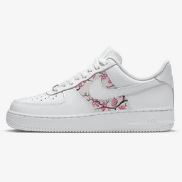 Custom Air Force 1 White With Cherry Blossom Pattern