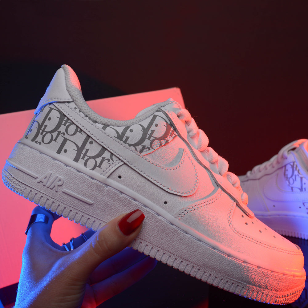 Custom Air Force 1 White Dior Pattern