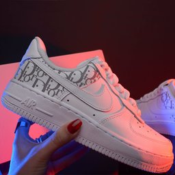 Custom Air Force 1 White Dior Pattern