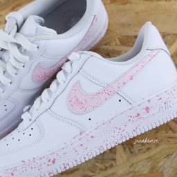 Custom Air Force 1 White Baby Pink Splatter - view 2