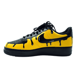 Custom Air Force 1 Yellow Black Drip Pattern Lamborghini Logo
