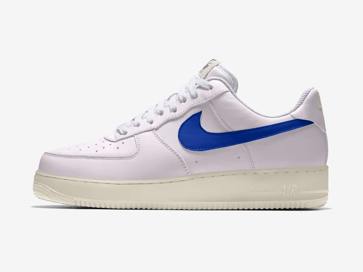 Custom Air Force 1 White Blue Swoosh