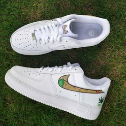 Custom Air Force 1 White Weed And Cigar Patterns - view 2