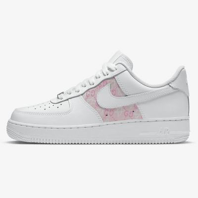 Custom Air Force 1 White Pink GG Pattern