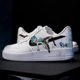 Custom Air Force 1 White Rick And Morty Theme - view 2