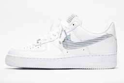 Custom Air Force 1 White Blue Stripes