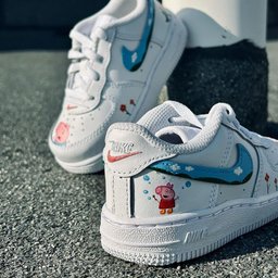 Custom Air Force 1 White Peppa Pig Pattern