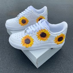 Custom Air Force 1 White Sunflowers - view 2