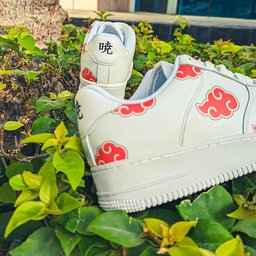 Custom Air Force 1 White Akatsuki Clouds Design - view 2