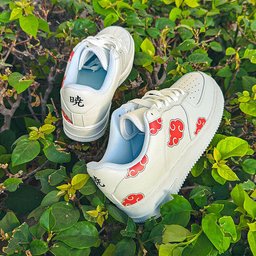 Custom Air Force 1 White Akatsuki Clouds Design