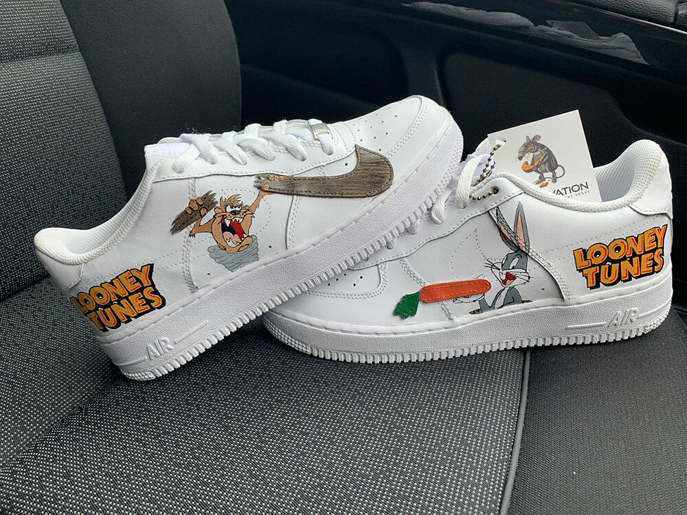 Custom Air Force 1 White Looney Tunes Theme