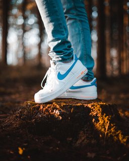 Custom Air Force 1 White Blue Orange Trim