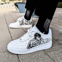 Custom Air Force 1 White Anime Figure Pattern