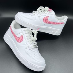 Pink Pattern White Custom Air Force 1