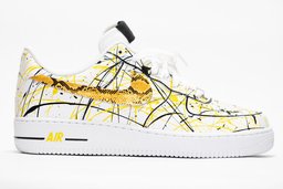 Custom Air Force 1 White Yellow Black Graffiti Snake Print