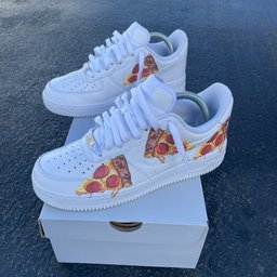 Custom Air Force 1 White Pizza Pattern - view 2