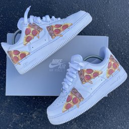 Custom Air Force 1 White Pizza Pattern