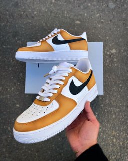 Custom Air Force 1 Yellow White Black Swoosh