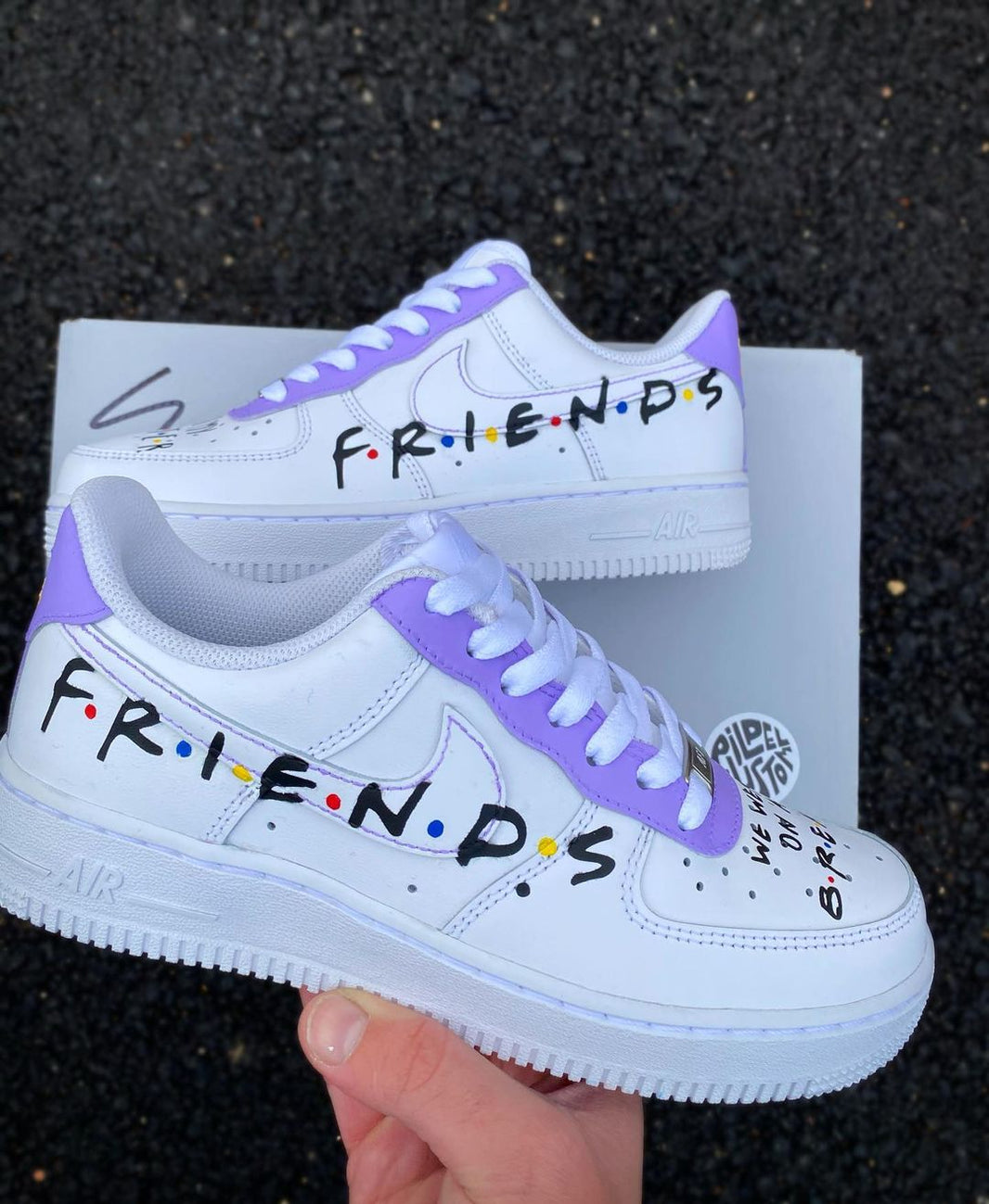 Custom Air Force 1 White Purple With Friends Theme