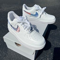 Custom Air Force 1 White BAndana Pattern - view 2