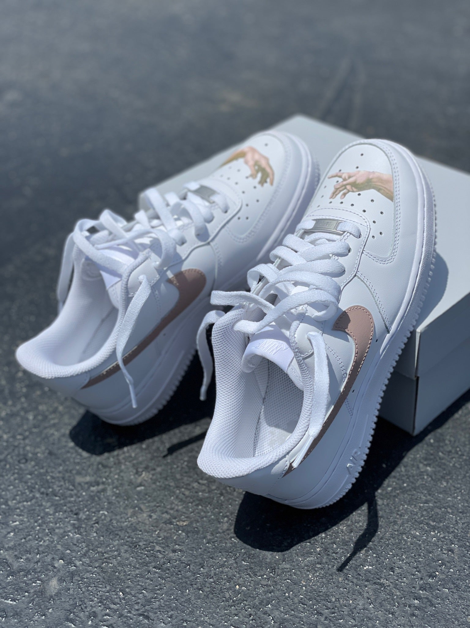 Custom Air Force 1 White With HAnd Painting