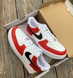 Simple Design Red Black Custom Air Force 1