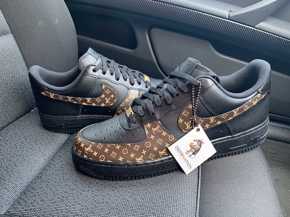 Custom Air Force 1 Black LV Pattern