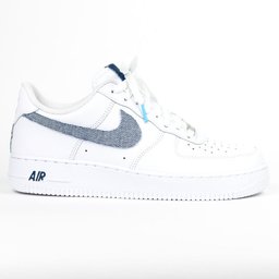 Custom Air Force 1 White Denim Swoosh