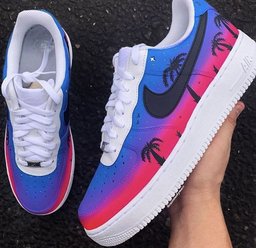Palm Tree Pattern Blue Pink Custom Air Force 1