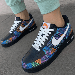Geometric Pattern Black Custom Air Force 1 - view 3
