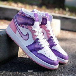Psychedelic Pattern Baby Pink Purple Custom Air Force 1 - view 3